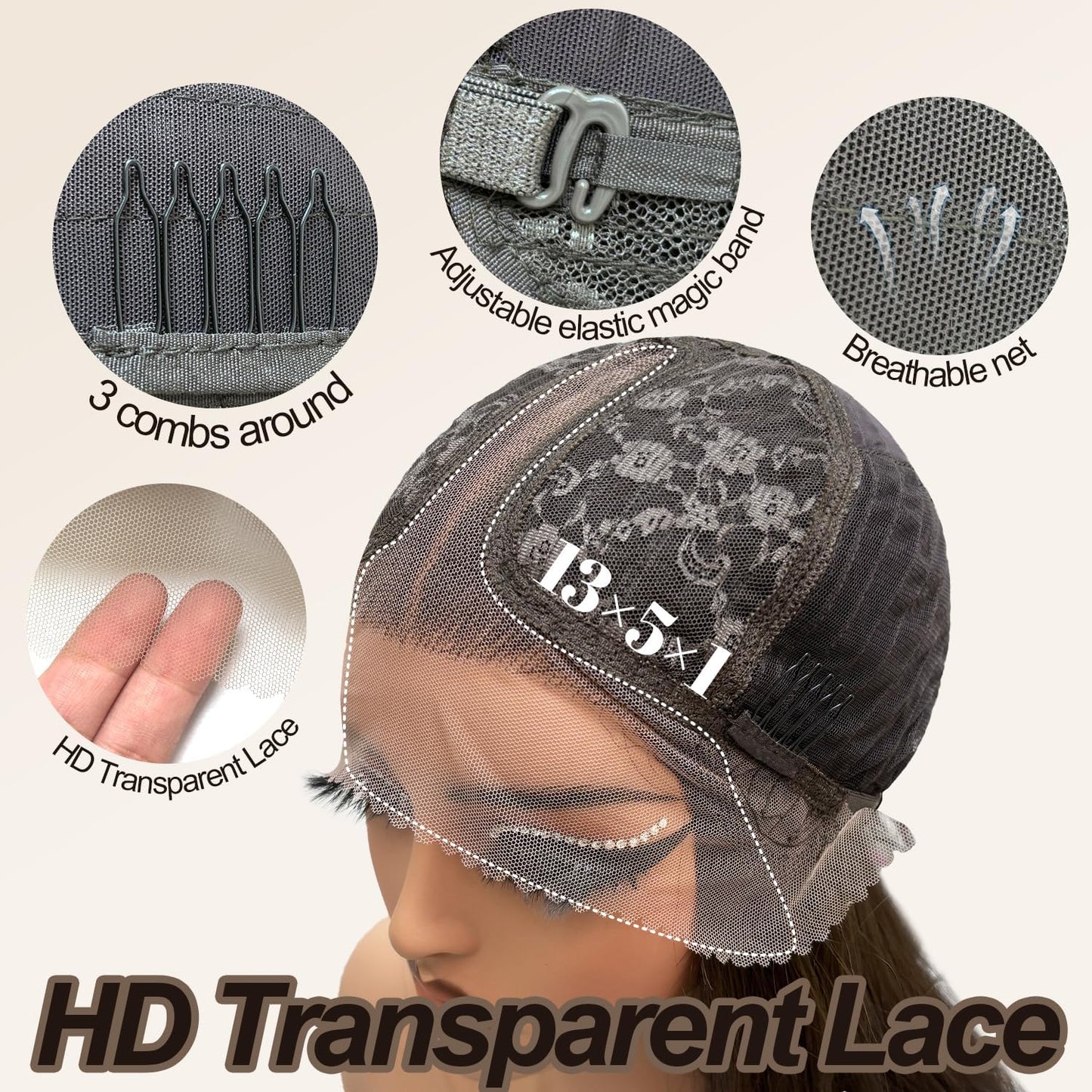 Glueless Synthetic Lace Front Wig 26 Inches Long Straight Wigs for Black Women 13x5x1 HD Lace Hand Tied Pre Plucked Hairline (#4 Chocolate Brown, 26 Inch)