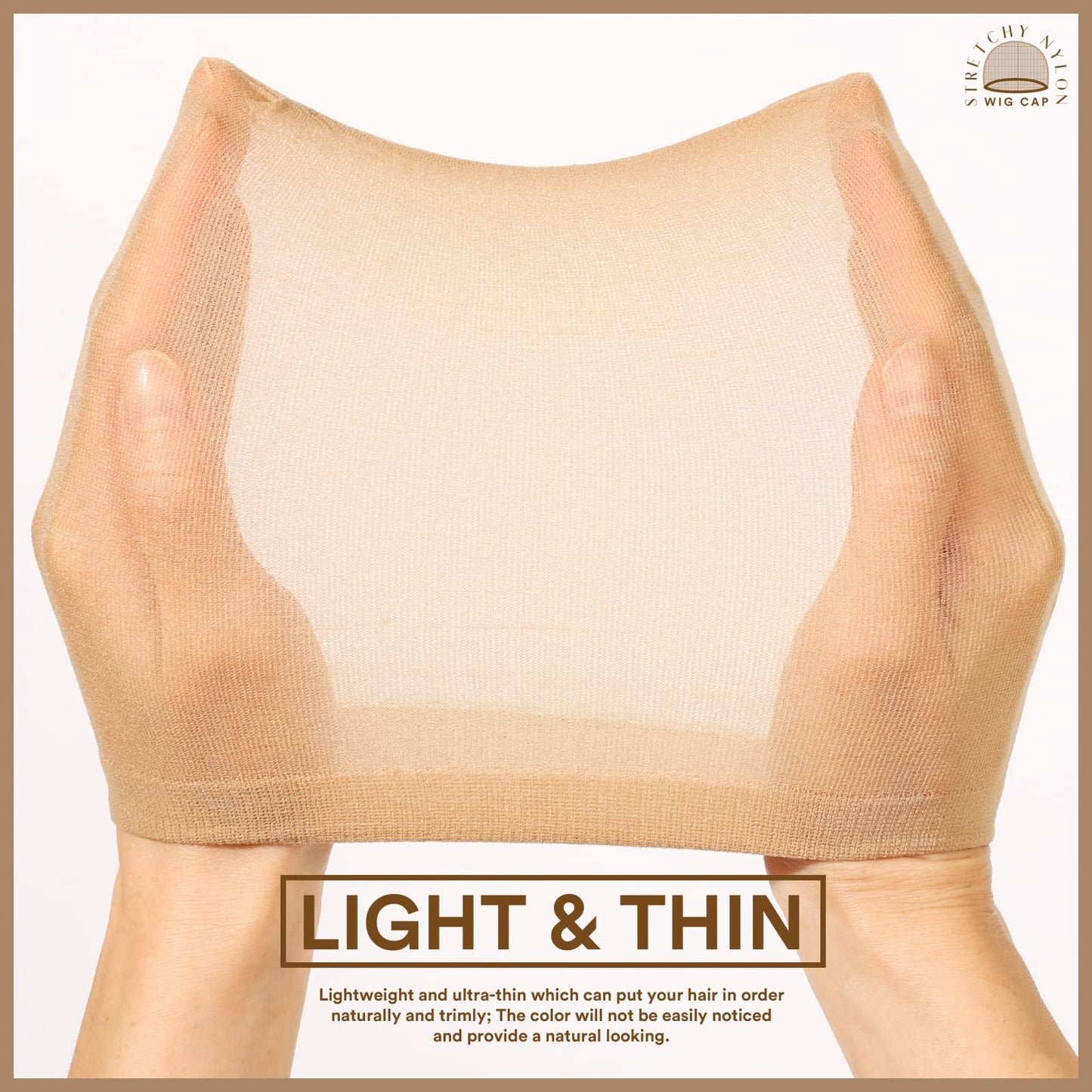 Teenitor Wig Cap, 20pcs Stocking Caps for Wigs, Tan Wig Cap for Women, Stretchy Nylon WigCap Beige