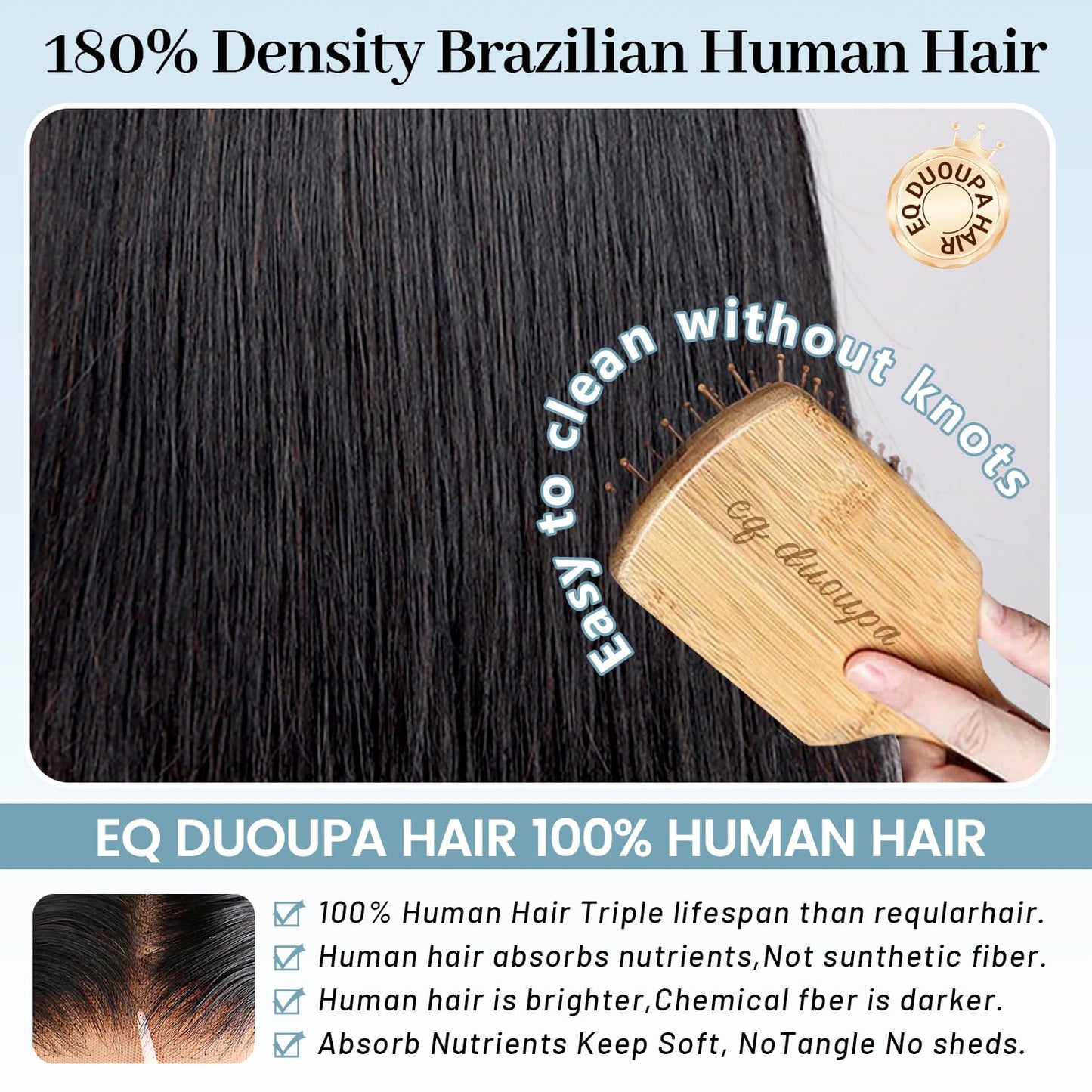 EQ DUOUPA Wear and Go Glueless Bob Wigs Human Hair Pre Plucked Pre Cut Short Bob Straight Lace Front Wigs 5x5 Hd Lace Closure Wigs Human Hair for Beginners Natural Black 8inch (bob human hair, 8inch)