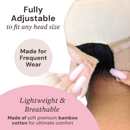 MILANO COLLECTION Lace Wig Grip Cap for Women, Adjustable Wig Caps for Women Non Slip with Headband to Secure Lace Top Perfectly in Place, Tension-Free, One Size Fits All, 2 Pack, Nude