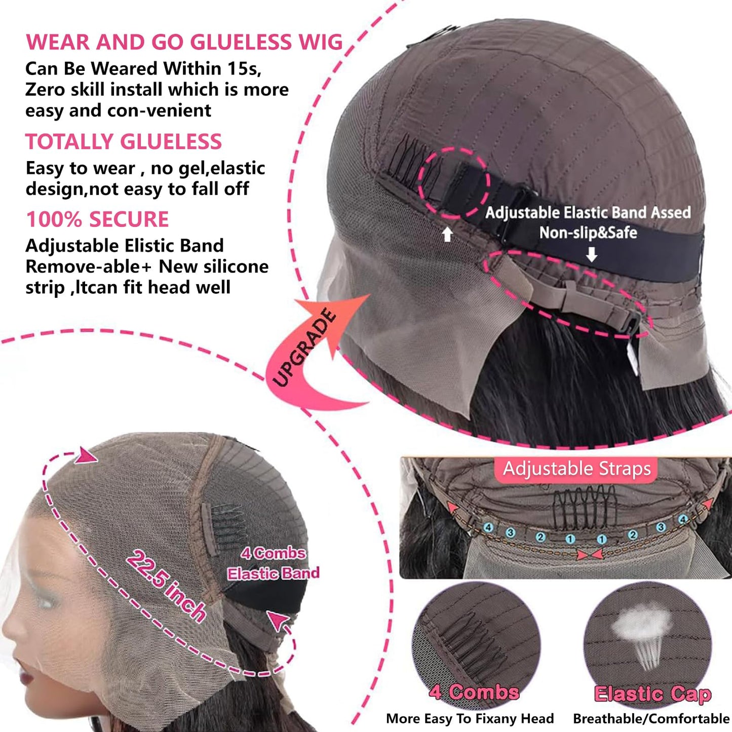 18 Inch 13x6 Lace Front Wigs Human Hair Body Wave HD Lace Front Wigs Human Hair Pre Plucked Glueless Wigs Human Hair Pre Plucked Lace Frontal Wigs Human Hair for Women