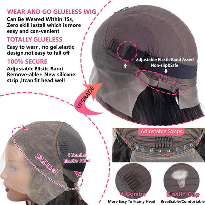 18 Inch 13x6 Lace Front Wigs Human Hair Body Wave HD Lace Front Wigs Human Hair Pre Plucked Glueless Wigs Human Hair Pre Plucked Lace Frontal Wigs Human Hair for Women