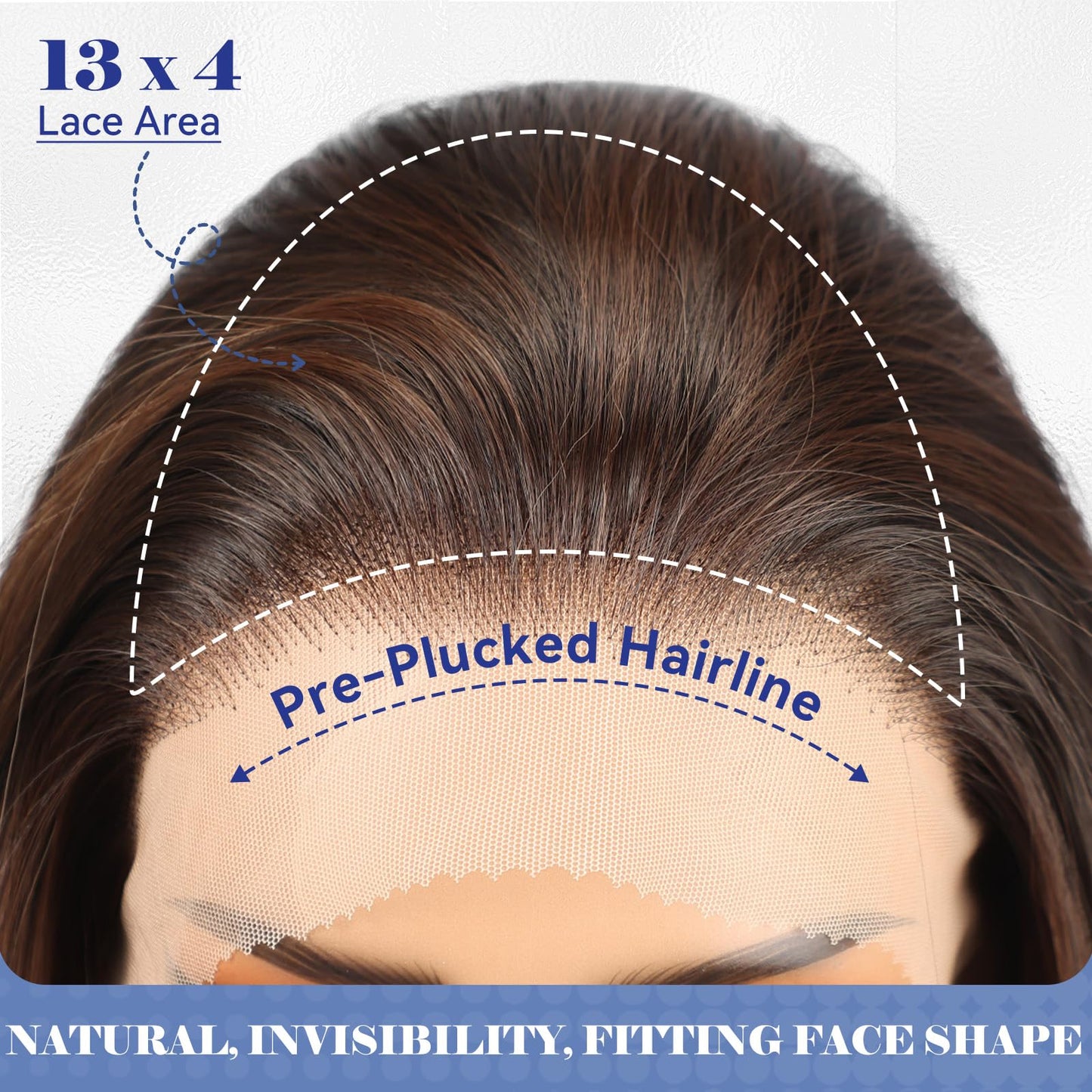 HAIRCUBE 13x4 Lace Front Wig Dark Brown Bob 16 Inch Synthetic Wigs - Glueless HD Wig for Women, Shoulder Length Natural Look Everyday Use