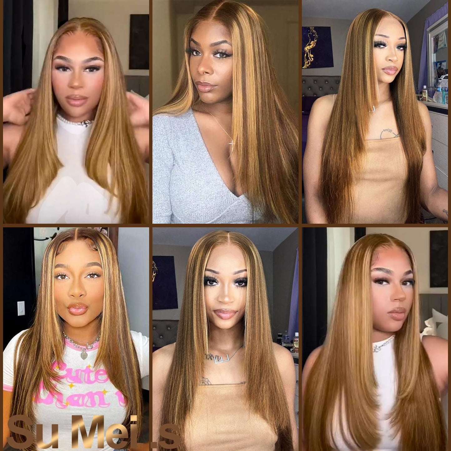 Glueless Synthetic Lace Front Wig 26 Inches Long Straight Honey Blonde Wigs for Black Women 13x5x1 HD Lace Hand Tied Pre Plucked Hairline (27/30 Honey Blonde, 26 Inch)