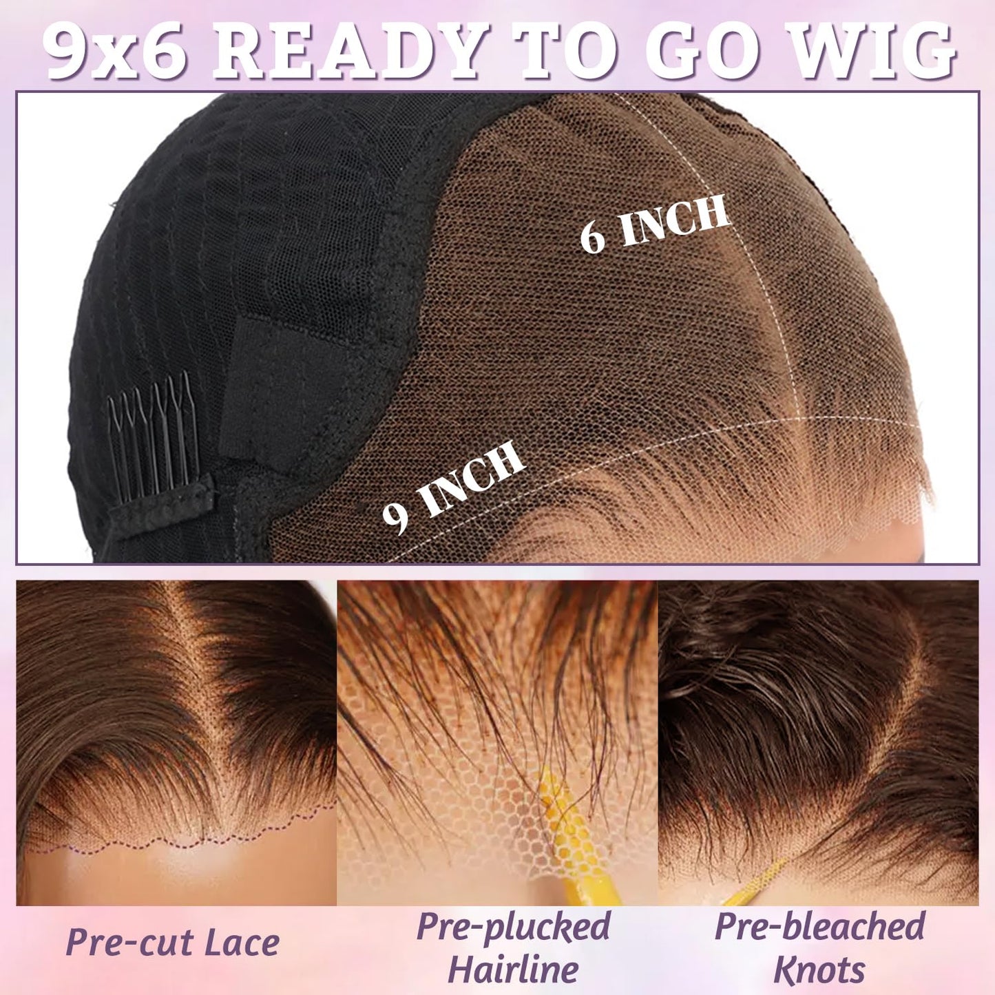 24 Inch Wear And Go Glueless Wigs Human Hair Pre Plucked Pre Cut 200% Density Brown Lace Front Wigs 9x6 Chocolate Brown Human Hair Wig For Women Bye Bye Knots Brown Body Wave Wigs Glueless Wear And Go