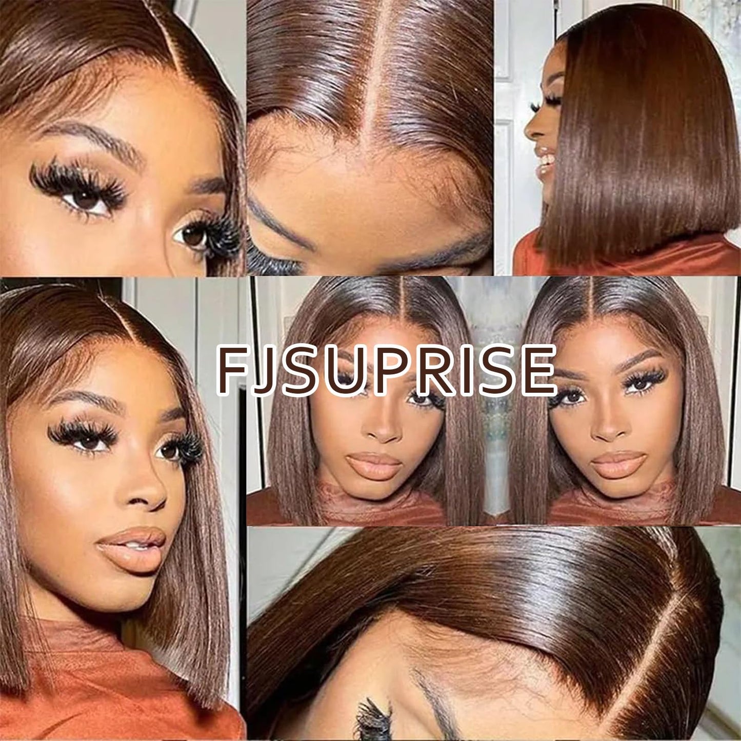 16 Inch Brown Bob Wigs Human Hair Long Straight 13X4 HD Transparent Chocolate Brown Bob Lace Front Wigs Human Hair Wear and Go Glueless Bob Wig Pre Plucked With Baby Hair for Black Women
