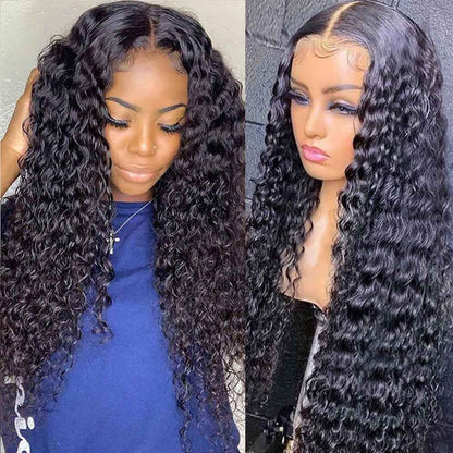 Daules 5x5 Lace Closure Wig Deep Wave 5x5 Hd Lace Closure Wigs Human Hair For Women 5x5 Deep Curly Closure Wig Pre Plucked 180% Density 100% Virgin Human Hair Free Part Lace Closure 32inch