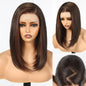 HAIRCUBE 13x4 Lace Front Wig Dark Brown Bob 16 Inch Synthetic Wigs - Glueless HD Wig for Women, Shoulder Length Natural Look Everyday Use