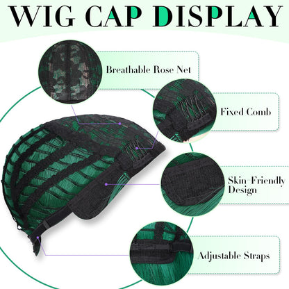 WIGER Green Wig Long Straight Hair Wigs Middle Part Natural Heat Resistant Synthetic Fiber Party Cosplay Costume Full Wigs for Women Girls