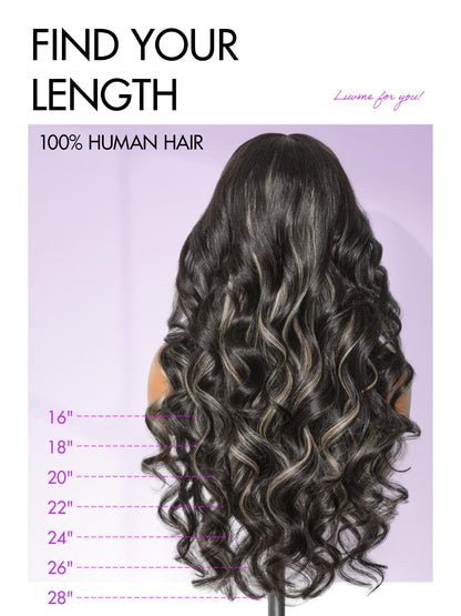 LUVME HAIR 7x6 HD Lace All-Day Comfort Wig 200% Density Hair PartingMax Lace Wigs Mix Blonde Highlight Color Loose Body Wave Lace Front Wigs Human Hair Pre Cut Plucked Lace Frontal Glueless 28 Inches