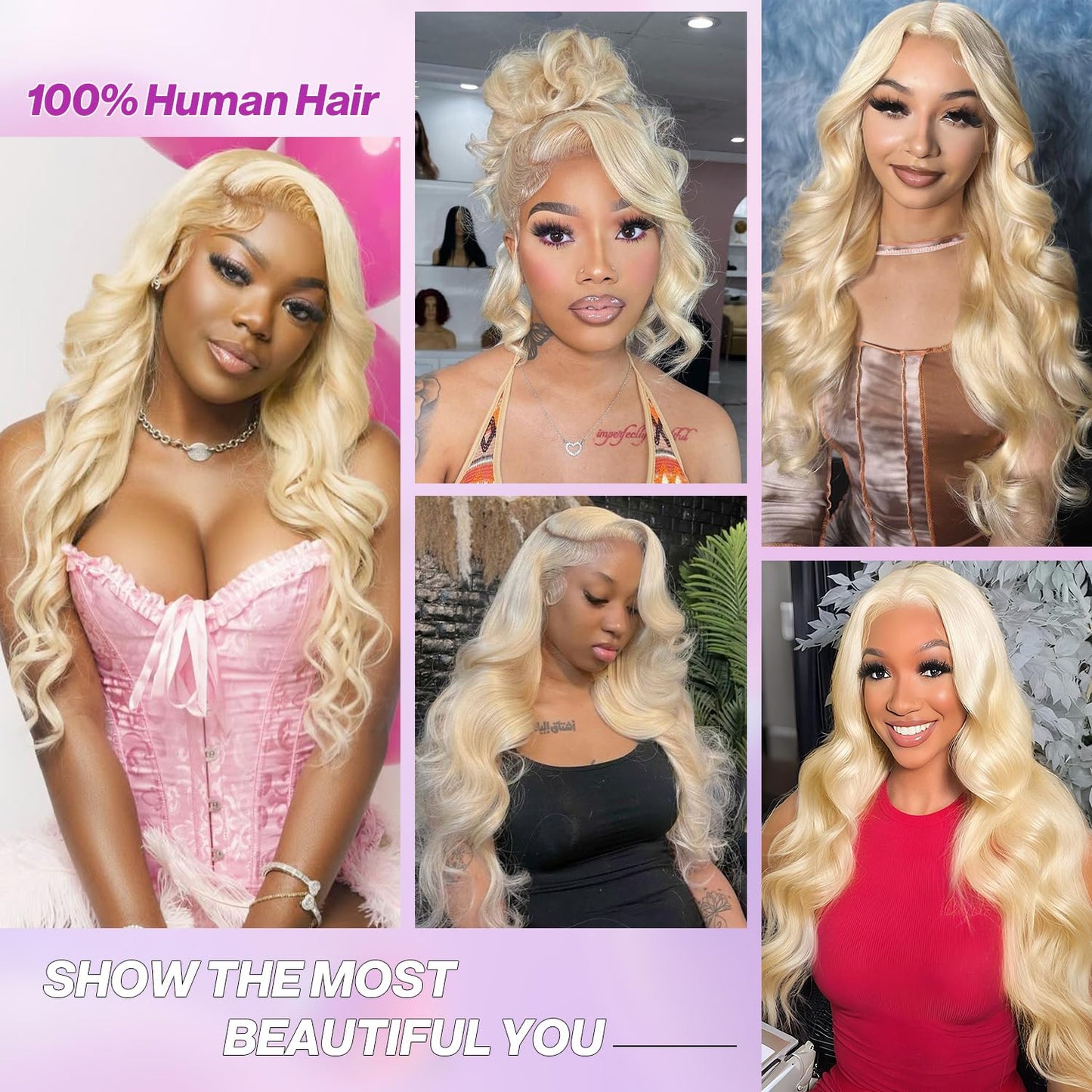 Nihonwe 613 13x6 Lace Front Wig Human Hair Body Wave Blonde Wig Human Hair HD Transparent Lace Frontal Wigs for Women 200 Density Glueless Wigs Pre Plucked With Baby Hair 26 Inch
