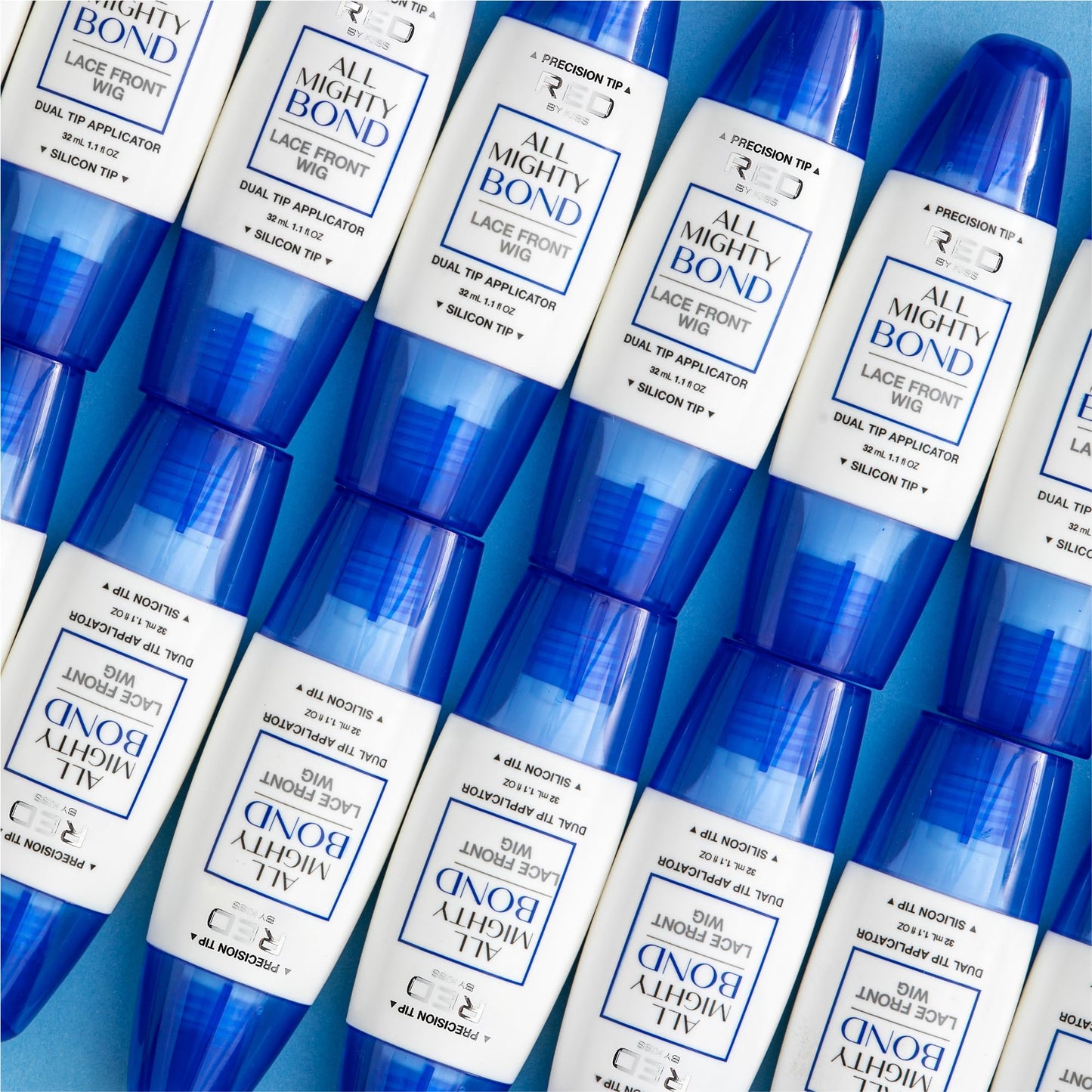 Red by Kiss All Mighty Bond Lace Front Wig Glue, Dual Tip Applicator, Instant Drying, Water Resistant, Strong Hold for Wigs, Frontals, Toupees, Safe for Sensitive Skin