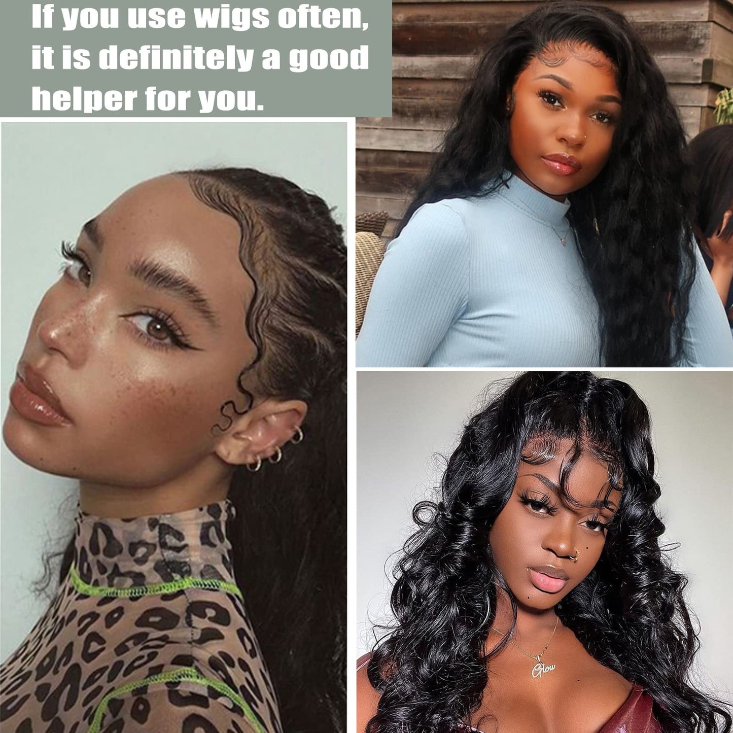 Elastic Wig Bands for Lace Front Wigs - Secure Grip, Lay Edges, Baby Hair Headband, Melting Edge Wrap Accessories for Women