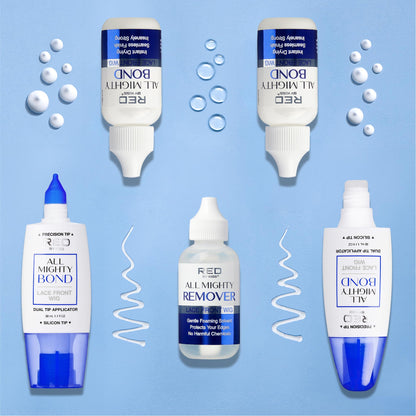 Red by Kiss All Mighty Bond Lace Front Wig Glue, Dual Tip Applicator, Instant Drying, Water Resistant, Strong Hold for Wigs, Frontals, Toupees, Safe for Sensitive Skin