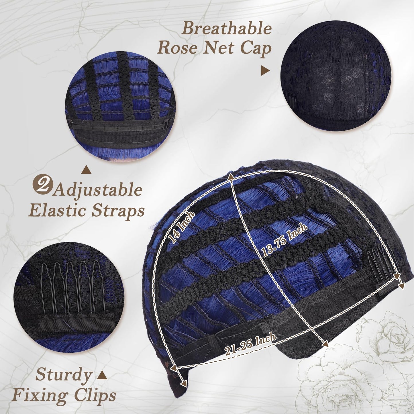 BARSDAR Blue Short Bob Wig With Bangs - Short Blue Bob Wig With Bangs for Women - 12 Inch Chin-Length Natural Looking Soft Synthetic Hair Replacement Party Halloween Sadness Costume Wigs