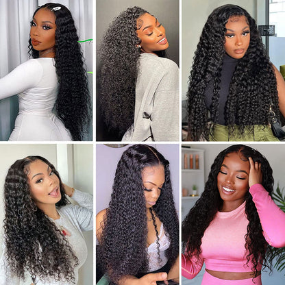Daules 5x5 Deep Wave Lace Closure Wigs Human Hair 5x5 HD Lace Closure Human Hair Wigs for Women 180% Density Brazilian Virgin 5x5 Transparent Glueless Closure Wigs Pre Plucked with Baby Hair 30 Inch