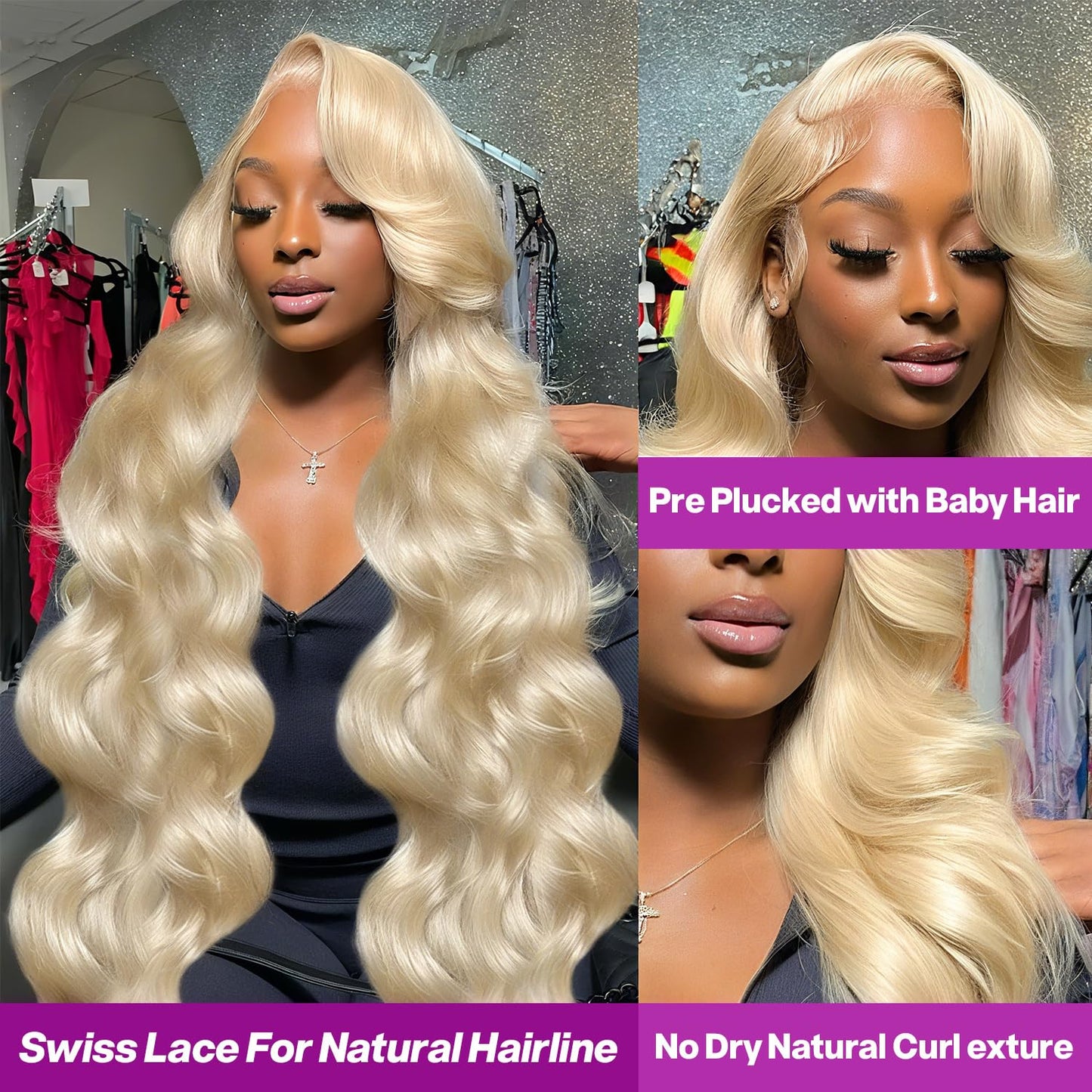 Nihonwe 613 13x6 Lace Front Wig Human Hair Body Wave Blonde Wig Human Hair HD Transparent Lace Frontal Wigs for Women 200 Density Glueless Wigs Pre Plucked With Baby Hair 24 Inch