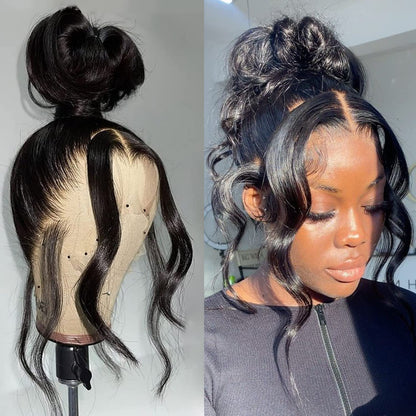Aaliweya 360 Body Wave Lace Front Wig Human Hair 20 inch 360 HD Full Lace Frontal Wigs Human Hair Wig for Black Women 180 Density Glueless Frontal Wigs Can Make Bun And High Ponytail