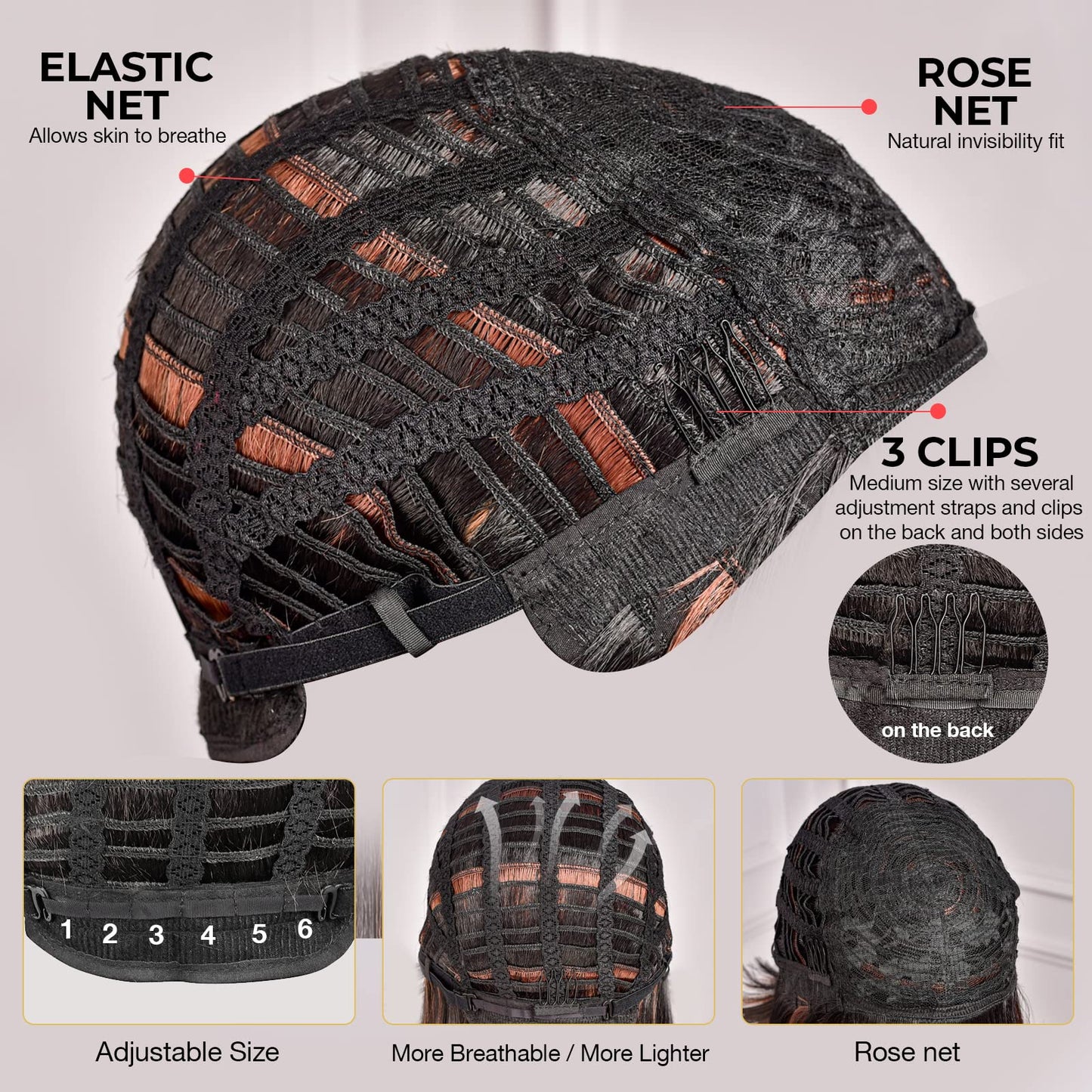 ToyoTress Short Bob Wigs With Bangs - 12 Inch Black Mix Brown Yaki Straight Hair Daily Costume Wig For Black Women, Soft Light Synthetic Hair Replacement Wigs Heat Resistant (12 Inch, SP1B/30-612H)