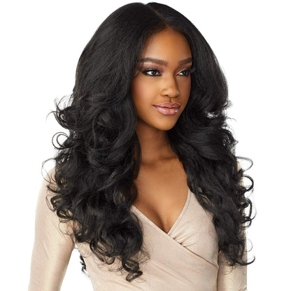 Sensationnel What Lace 13X6 Wigs - Latisha Lacefrontal Hand Tied Glueless Synthetic With Natural Density Preplucked Hairline (FLAMBOYAGEBLONDE)