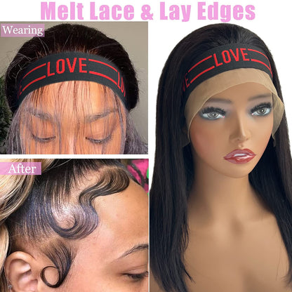 Elastic Wig Bands for Lace Front Wigs - Secure Grip, Lay Edges, Baby Hair Headband, Melting Edge Wrap Accessories for Women