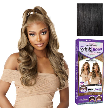 Sensationnel What Lace 13X6 Wigs - Glenna Lacefrontal Hand Tied Glueless Synthetic With Natural Density Preplucked Hairline (1 JETBLACK)