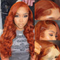 22 Inch Ginger Wig Human Hair 13x6 HD Lace Frontal Wigs Human Hair Body Wave Lace Front Wig for Women 200% 350# Ginger Orange Colored Human Hair Pre Plucked With Baby Hair