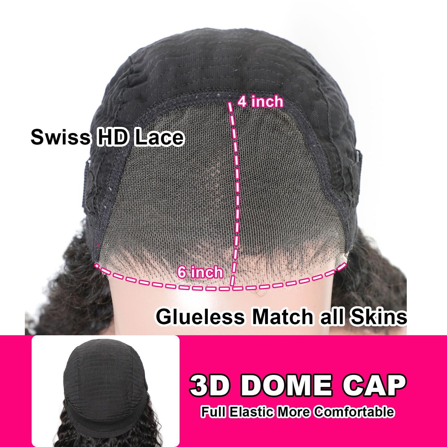 ISEE Wear and Go Glueless Wigs Human Hair Pre Plucked Deep Wave Bob Wig Human Hair Lace Front Wigs for Women Upgraded No Glue Pre Cut 6x4 Lace Closure Glueless Wigs for Black Women Human Hair 16 Inch