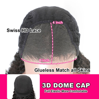 ISEE Hair Wear and Go Glueless Wig for Beginners Wigs Deep Wave Glueless Wigs Human Hair Pre Plucked New Upgraded No Glue 6x4 HD Lace Closure Wigs Human Hair for Black Women with Baby Hair 18 Inch