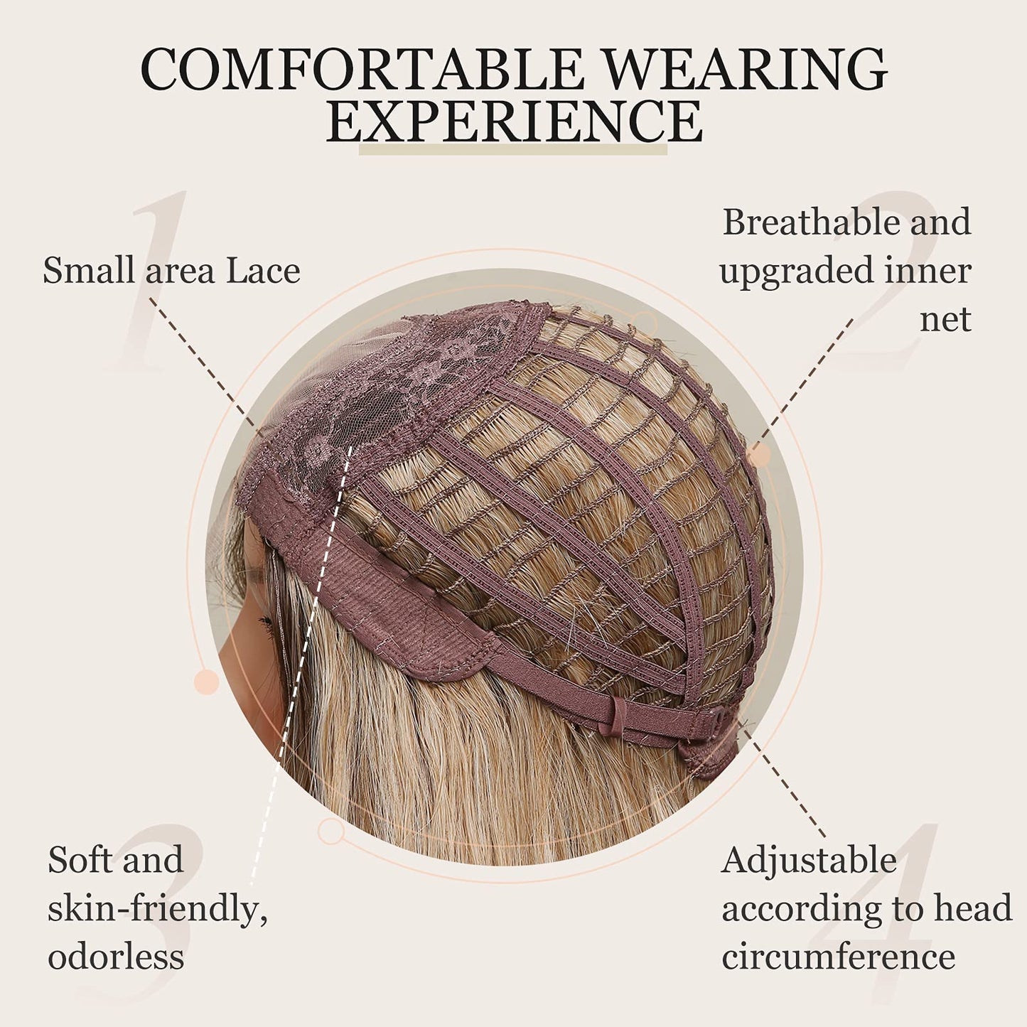 HAIRCUBE Short Wigs for Women,Ombre Ash blonde Bob Wig Shoulder Length Synthetic Wig Heat Resistant Hair for Daily Party Use 12 Inches