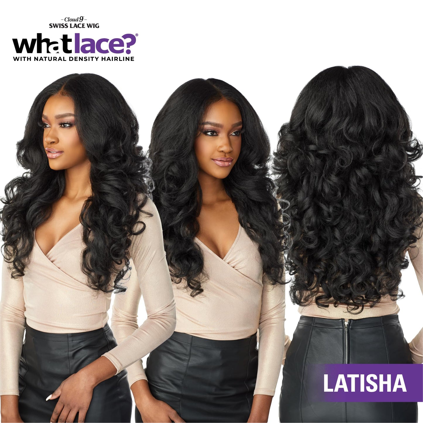 Sensationnel What Lace 13X6 Wigs - Latisha Lacefrontal Hand Tied Glueless Synthetic With Natural Density Preplucked Hairline (Light Blonde 613)