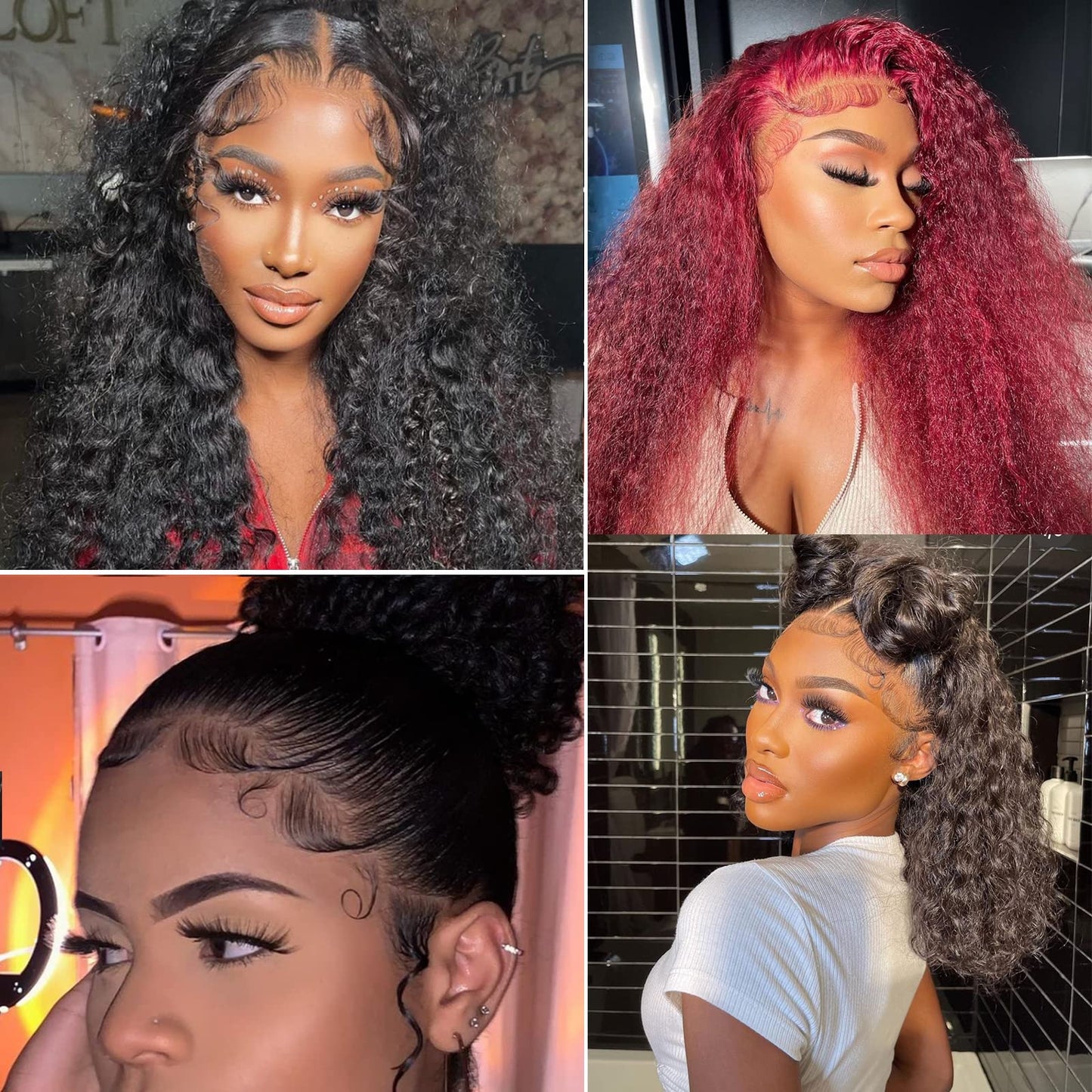 Elastic Wig Bands Set with Lace Melting Bands and Edge Wraps - Keep Lace Front Wigs in Place, Lay Edges (5 Piece Set, Pink Bow)