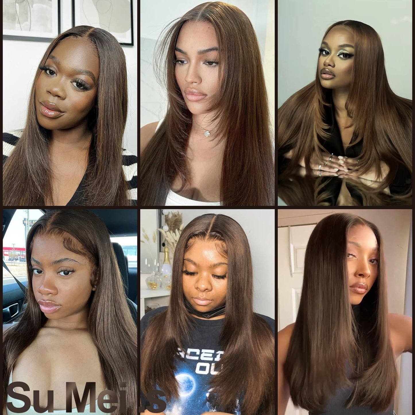 Glueless Synthetic Lace Front Wig 26 Inches Long Straight Wigs for Black Women 13x5x1 HD Lace Hand Tied Pre Plucked Hairline (#4 Chocolate Brown, 26 Inch)