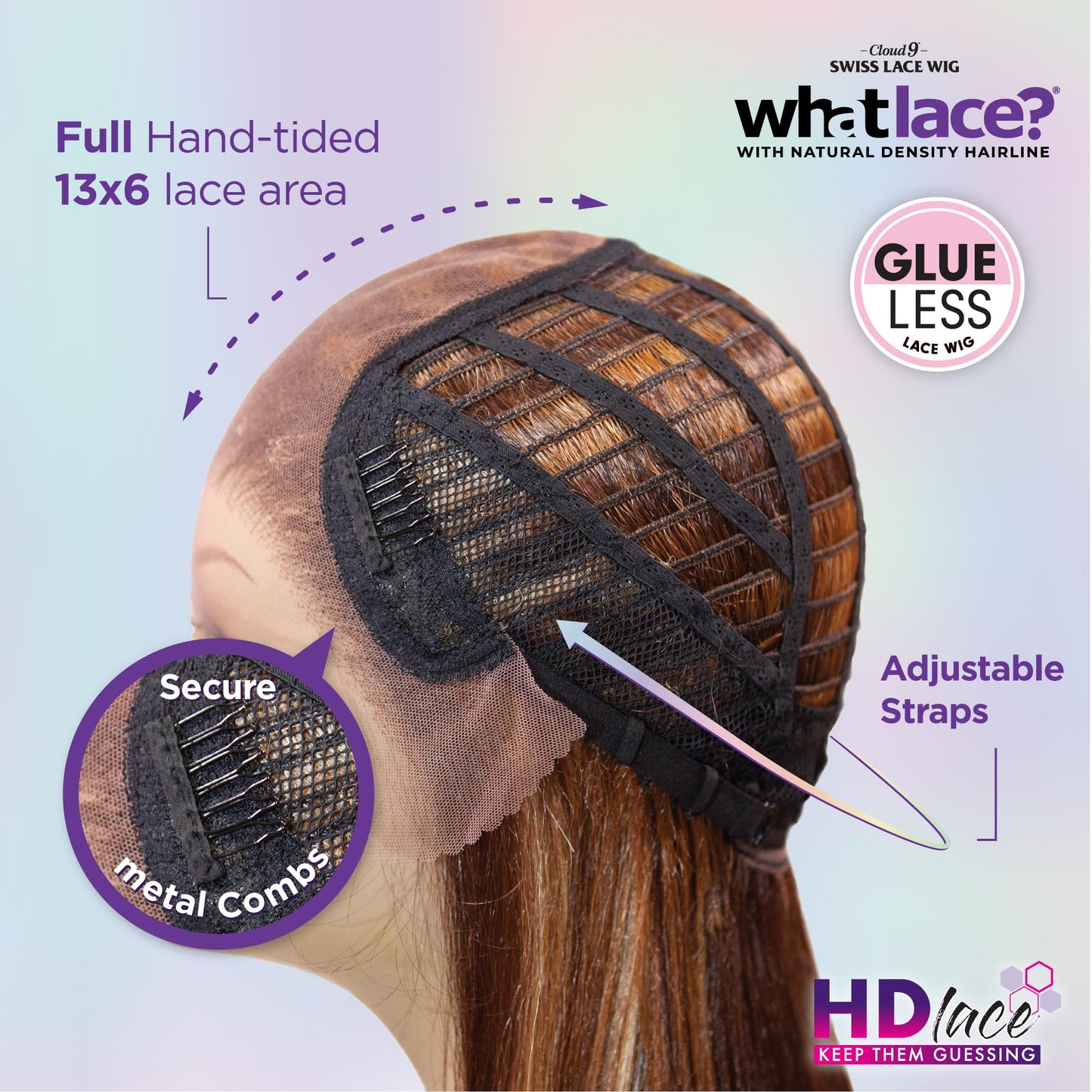 Sensationnel What Lace 13X6 Wigs - Glenna Lacefrontal Hand Tied Glueless Synthetic With Natural Density Preplucked Hairline (1 JETBLACK)