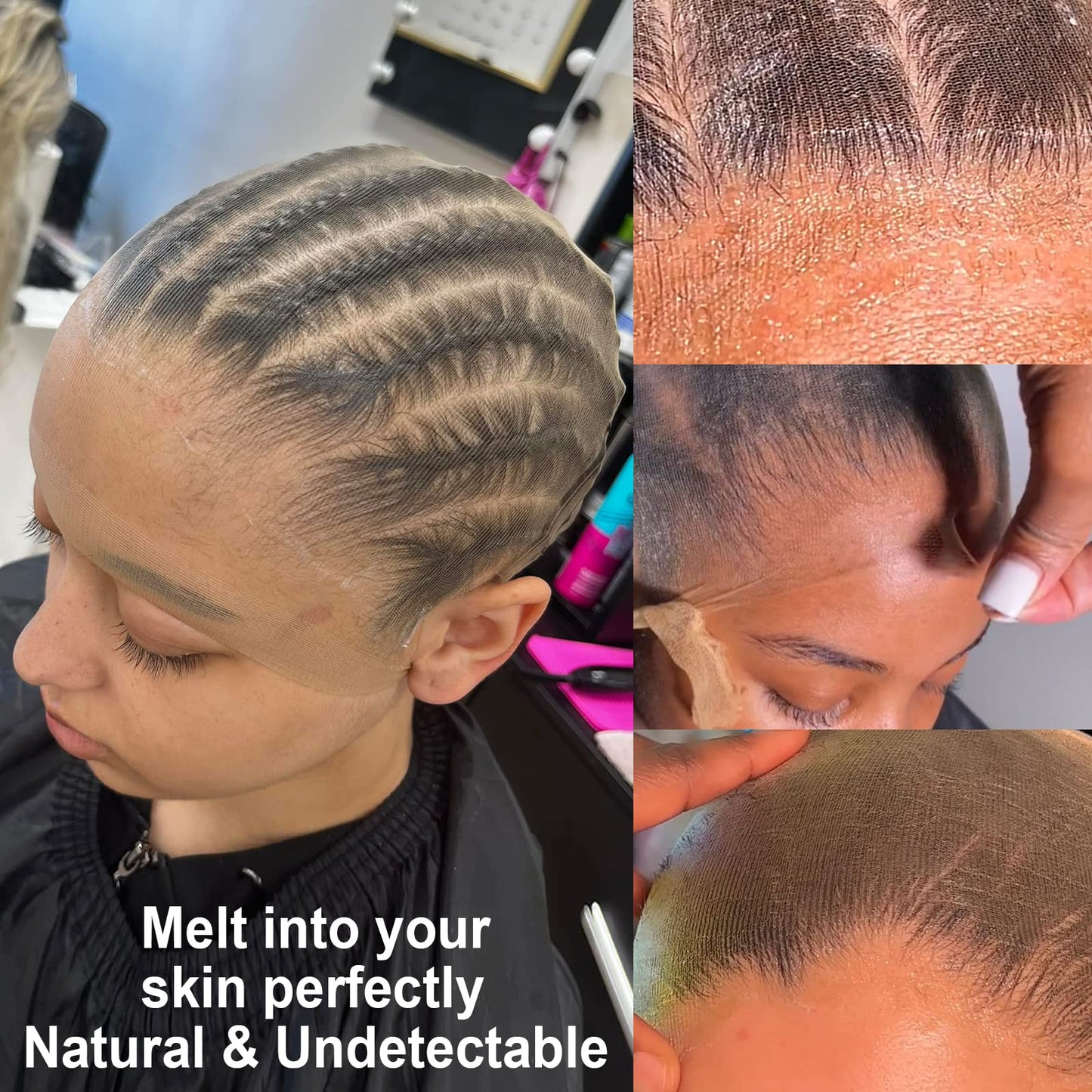 BEEOS Skinlike Real HD Wig Caps, 10 Pieces Ultra-thin Invisible and Breathable Stretchy Stocking Sheer Caps for Women Lace Front Wig