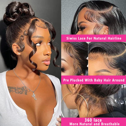 Aaliweya 360 HD Full Lace Frontal Wig Body Wave 360 Lace Front Wig Human Hair for Women 180 density Pre Plucked Glueless Lace Wigs True to Length Can Make Bun And High Ponytail Nautral Black 18Inch