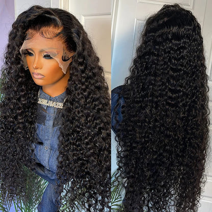 Ysxbui Deep Wave Lace Front Human Hair Wig - Pre-Plucked 180 Density 13x4 Curly HD With Natural Hairline - Wet and Wavy Glueless for Women (20 Inch)