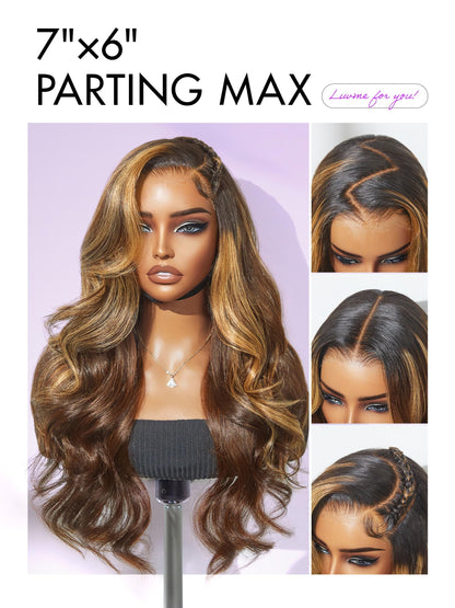 LUVME HAIR All-Day Comfort Wig Real Glueless 7x6 HD Lace 200% Density Hair Loose Body Wave PartingMax Lace Wigs Lace Front Wigs Human Hair Pre Cut Plucked Lace Frontal Glueless 26 Inches Natural Black