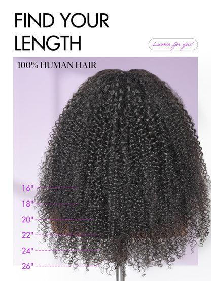 LUVME HAIR Kinky Curly 5X5 Lace Front Wigs All-Day Comfort Wig Human Hair Curly Hair glueless wigs human hair pre plucked pre cut long black wig lace closure wigs frontal wigs human hair