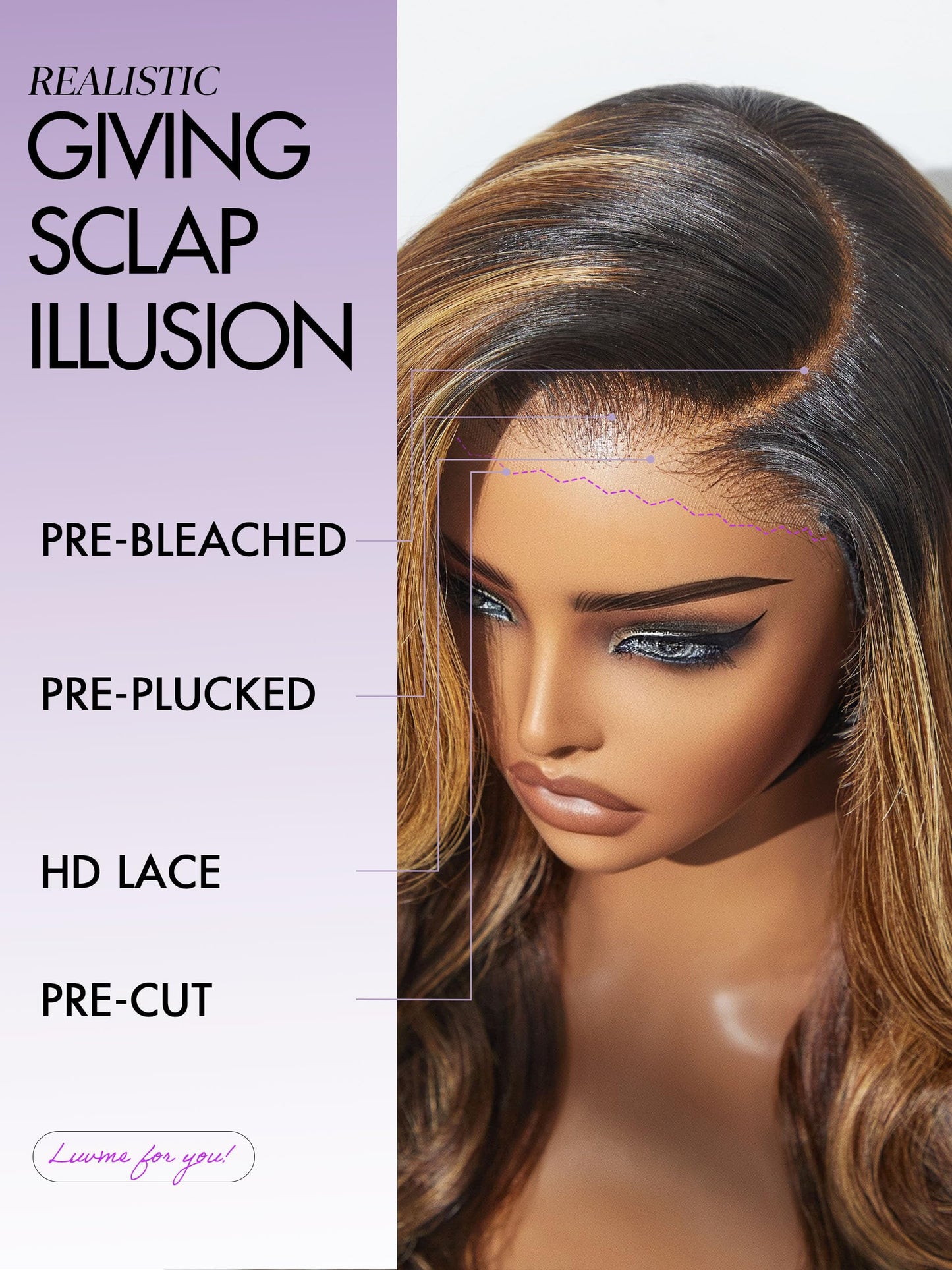 LUVME HAIR All-Day Comfort Wig Real Glueless 7x6 HD Lace 200% Density Hair Loose Body Wave PartingMax Lace Wigs Lace Front Wigs Human Hair Pre Cut Plucked Lace Frontal Glueless 26 Inches Natural Black