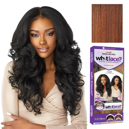 Sensationnel What Lace 13X6 Wigs - Latisha Lacefrontal Hand Tied Glueless Synthetic With Natural Density Preplucked Hairline (FLAMBOYAGEAUBURN)