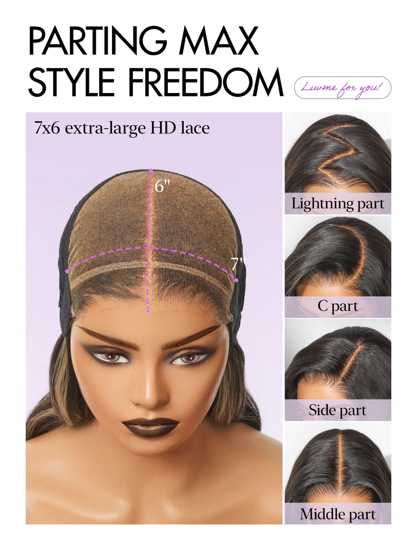 LUVME HAIR 7x6 HD Lace All-Day Comfort Wig 200% Density Hair PartingMax Lace Wigs Mix Blonde Highlight Color Loose Body Wave Lace Front Wigs Human Hair Pre Cut Plucked Lace Frontal Glueless 28 Inches